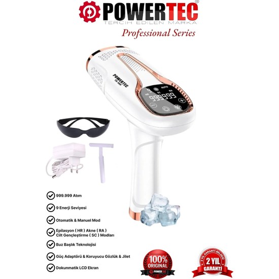 Powertec TR-999  IPL Buz Lazer Epilasyon 999.999 Atım Otomatik/Manuel Mod 9 Seviye