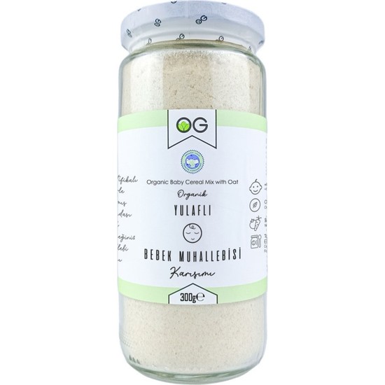 OG natural Organik Yulaflı Bebek Muhallebisi Karışımı 300 gr 6 Ay