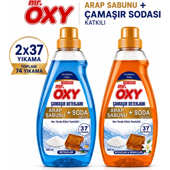 Mr.oxy Arap Sabunu ve Soda Katkılı Sıvı Çamaşır Deterjanı