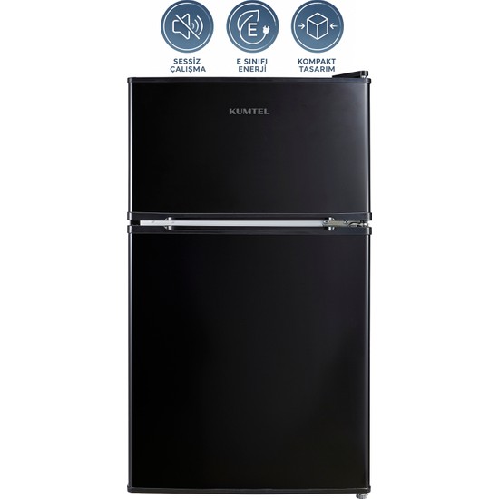 Kumtel HTMF-90EB 87 L Çift Kapılı Mini Buzdolabı - Siyah