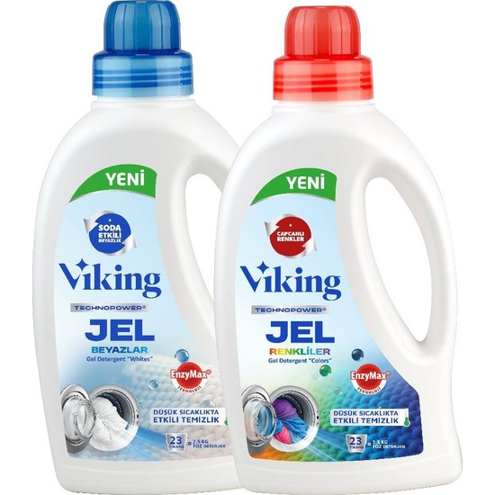 Viking Technopower Sıvı Çamaşır Deterjanı Beyazlar ve Renkliler 1.5 Lt x 2 Adet