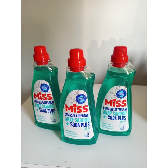 Miss Çamaşır Deterjanı - Arap Sabunu + Soda Plus 1500ml x 3lü