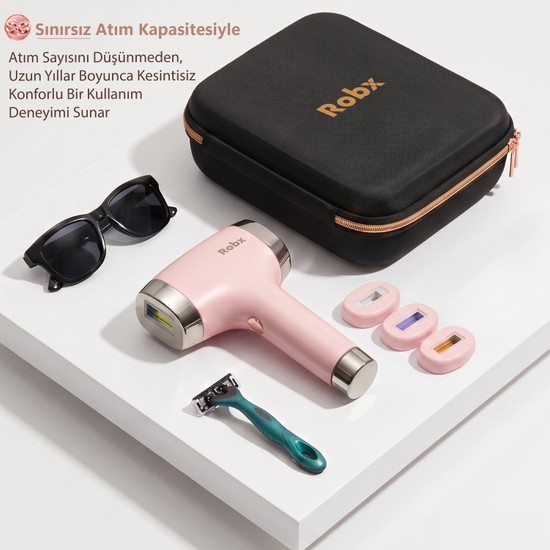Robx A01 Buz Soğutmalı IPL Cilt Tanıma Sensörü Akne Ve Cilt Gençleştirme Bir arada Seri Atım