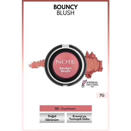 Note Bouncy Blush Yumuşak Kremsi Allık - 02 Daydream