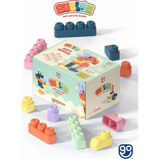 Go Toys Yumuşak Yapı Blokları 48 Prc - Bublox Soft Bricks - Yumuşak Yapı Blokları