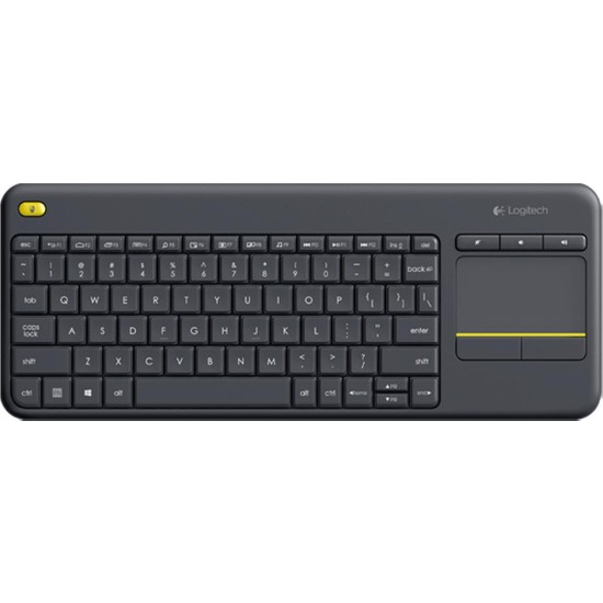 Logitech K400 Plus Dokunmatik Yüzeyli USB Bağlantılı Türkçe Q TV Klavyesi - Siyah