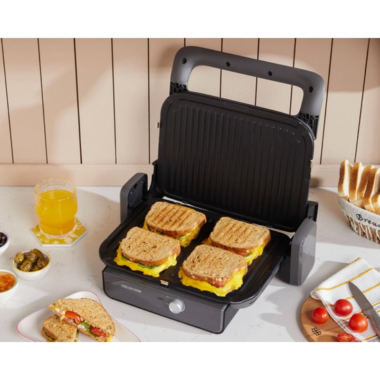 English Home Tmk 5050 Teflon Çıkarılabilir Plakalı Tost Makinesi 1800W Antrasit