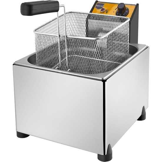 Remta R101 8 Litre Kapaklı Elektrikli Fritöz Paslanmaz Profesyonel Sanayi Tipi Fritöz Makinesi & Patates Kızartması Makinesi & Endüstriyel Büfe Tipi