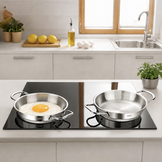 Nehir Silver Çelik 2 Parça Italyan Omlet Sahan Seti (18-20 Cm)