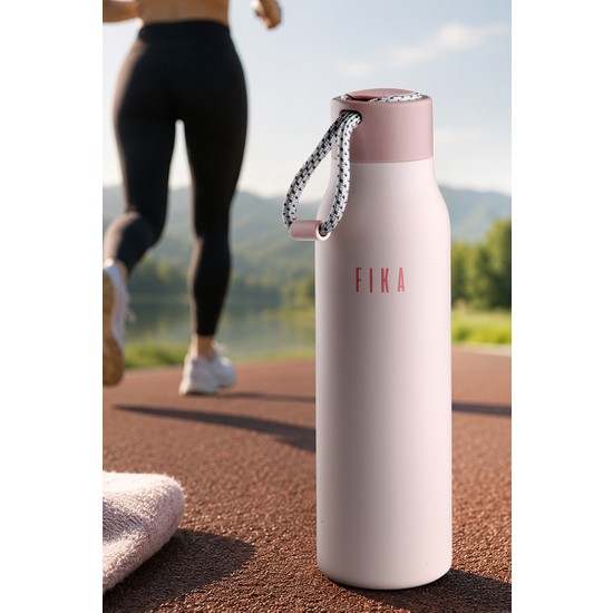 Neoflam Fika Rento Sızdırmaz Vidalı Kapaklı Geniş Ağızlıklı Kolay Taşınabilir Çelik Termos 600 ml - Pembe