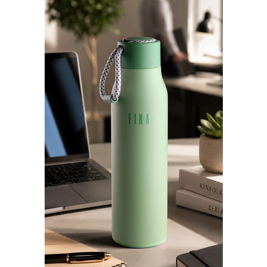 Neoflam Fika Rento Sızdırmaz Vidalı Kapaklı Geniş Ağızlıklı Kolay Taşınabilir Çelik Termos 600 ml - Mint Yeşili