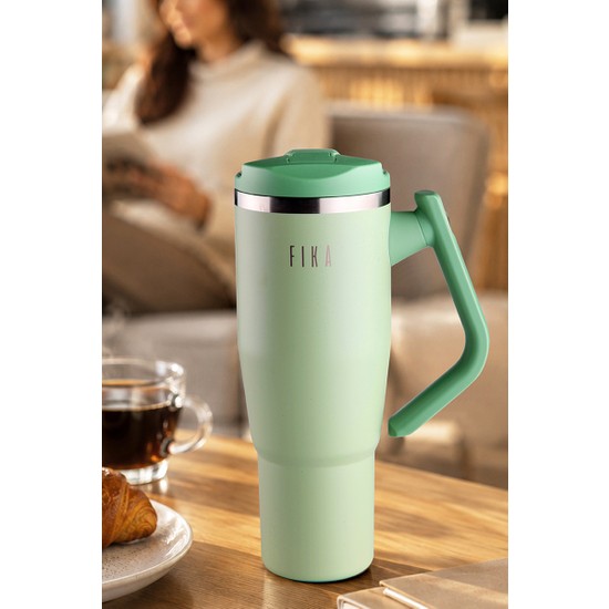 Neoflam Fika Lumi Patentli Döner Kulplu Sızdırmaz Çelik Termos 1200 ml - Mint Yeşili