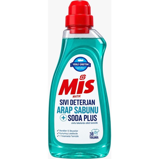 Mis Matik Sıvı Çamaşır Deterjanı Arap Sabunu + Soda Etkili 1.5 Lt 1 Adet
