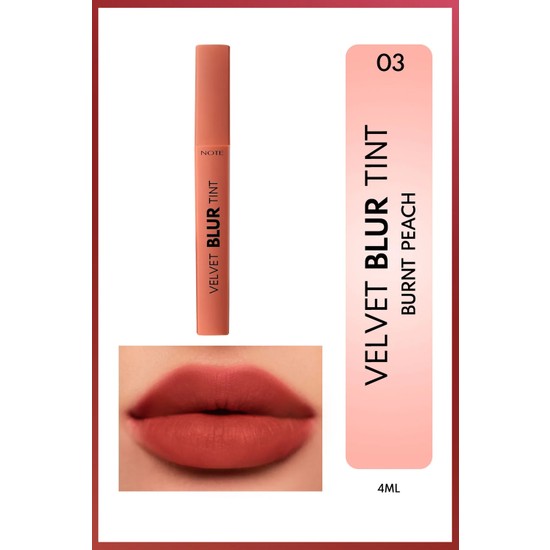 Velvet Blur Tint Kadife Bitişli Nemlendirici Mat Ruj - 03 Burnt Peach - Nude