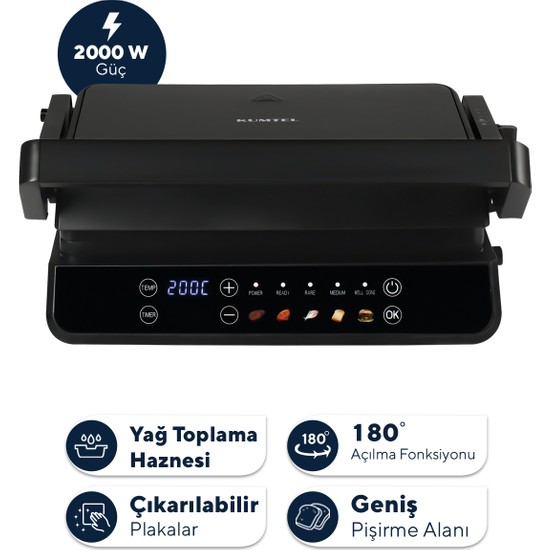 Kumtel Dijital Tost ve Izgara Makinesi 2000 W TTM-10