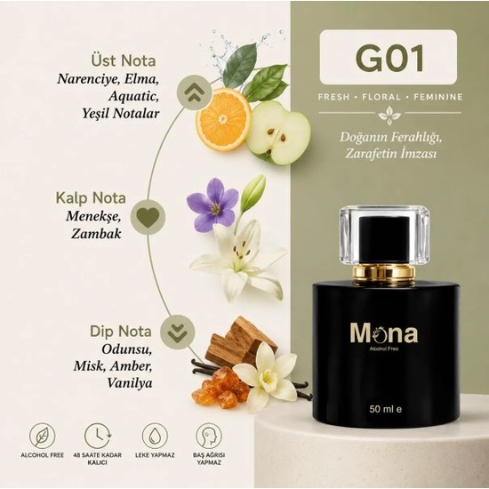 Mona G01 Alkolsüz Kadın Kokusu