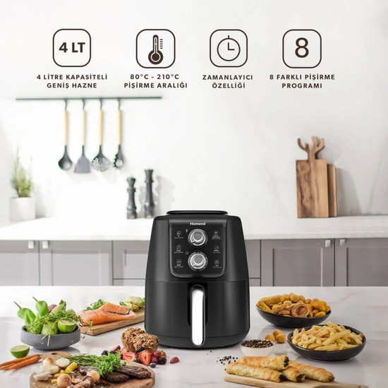 Homend Airfryday 2509h Siyah Silver 4 Lt