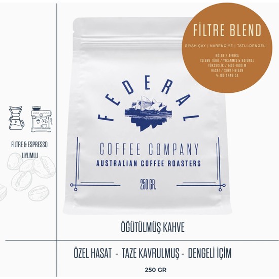 FEDERAL Filtre Blend (Öğütülmüş Kahve) 250 gr