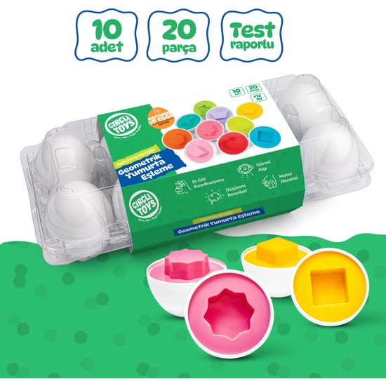 Circle Toys 10’lu Geometrik Yumurta Eşleme Oyunu