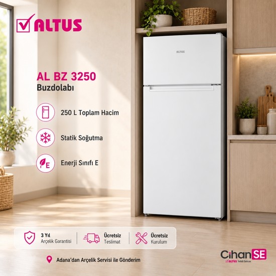 Altus Al Bz 3250 250 L Statik Çift Kapılı Buzdolabı