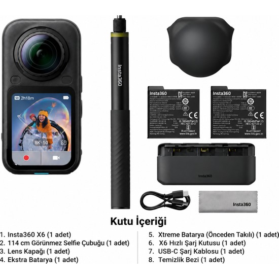 X6 Essentials Bundle 360° 8k Kamera | INSTA360 Türkiye Resmi Distribütör Garantili