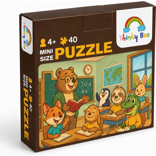 Çalışkan Sınıf Mini Puzzle 40 Parça 3-7 Yaş Eğitici Çocuk Puzzle Yapboz