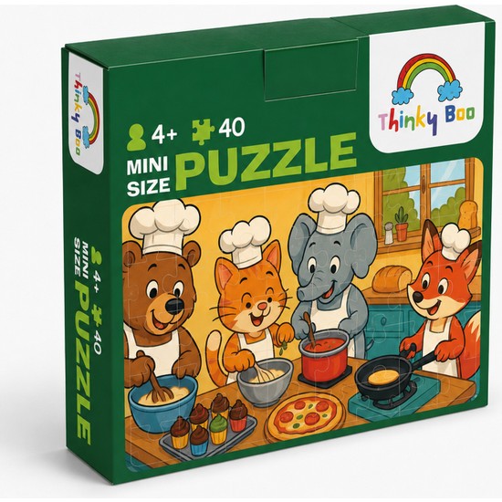 Thinky Boo Aşçılık Okulu Mini Puzzle 40 Parça 3-7 Yaş Eğitici Çocuk Puzzle Yapboz
