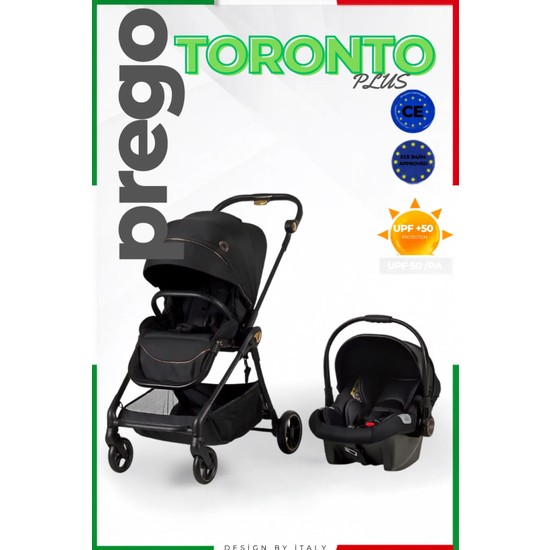 Prego 2232 Toronto Seyahat Sistem Bebek Arabası Siyah 22 kg Taşıma Kapasitesi ve Katlanabilir Özellik