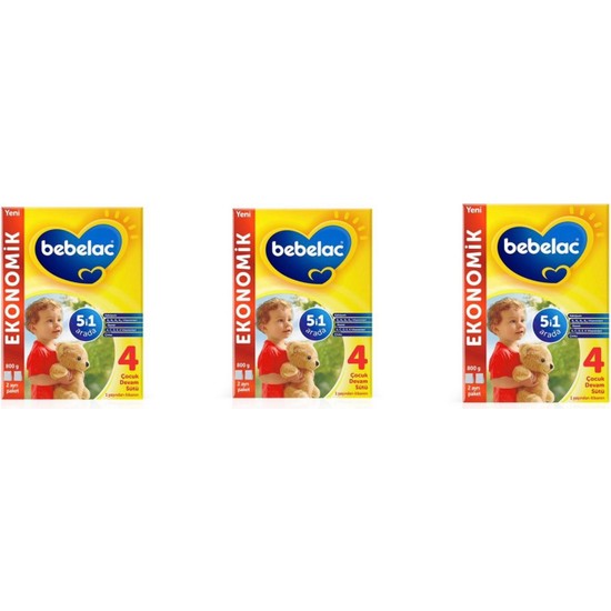 Bebelac 4 800 gr Toz Devam Sütü 3 Kutu Bebekler İçin Ekonomik
