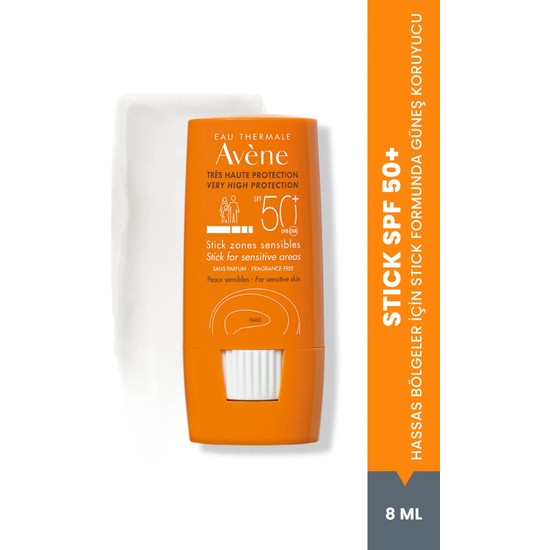 Avene Stick Güneş Kremi SPF 50+ Hassas Bölgeler için Yüksek Koruma Sağlayan Güneş Koruyucu 8 gr