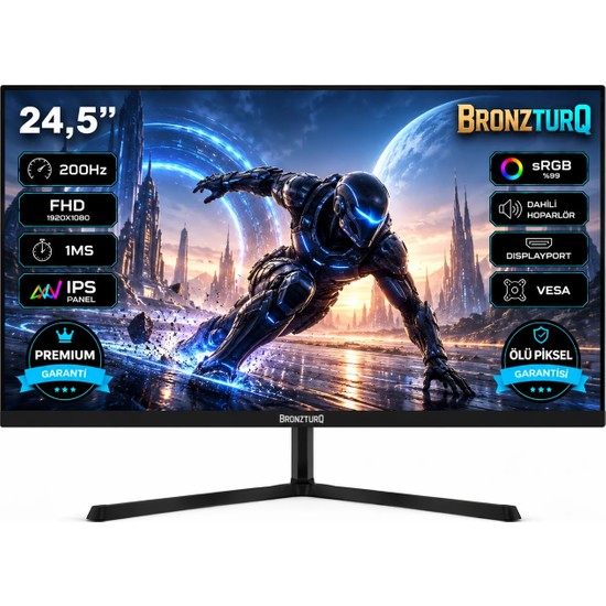 BRONZTURQ  24,5" 200Hz 1 Ms (DP + HDMI + USB) FHD Flat IPS Monitör BTQ245FHD-A4