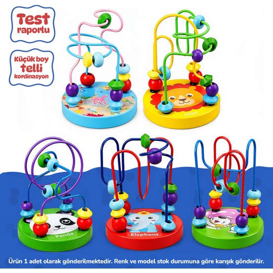 Circle Toys Ahşap Küçük Telli Koordinasyon Oyunu 1 Adet – Montessori Eğitici El Göz Koordinasyonu ve Ince Motor Beceri Oyuncağı
