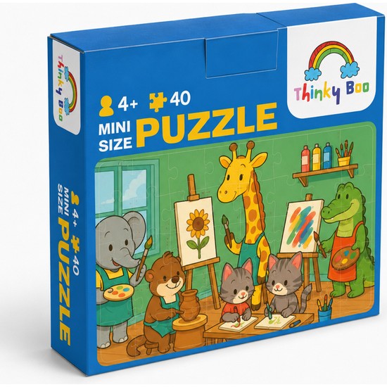 Thinky Boo Sanat Sınıfı  Mini Puzzle 40 Parça 3-7 Yaş Eğitici Çocuk Puzzle Yapboz