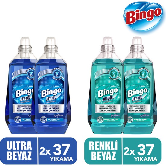 Bingo Jet Jel Ultra Beyaz 1480 Mlx2 + Renkli&beyaz 1480 Mlx2