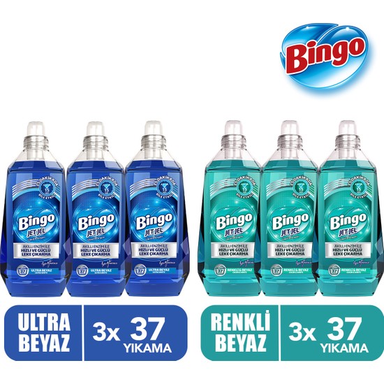 Bingo Jet Jel Ultra Beyaz 1480 Mlx3 + Renkli&beyaz 1480 Mlx3