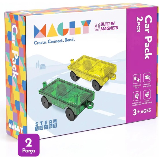 Magly Magnetic Cars Manyetik Araç Oyun Seti - Manyetik Yapı Blokları Araba Eklentisi