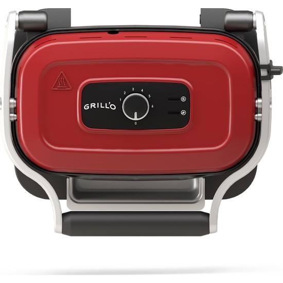 Grill'O GR621 Healthy Grill Izgara ve Tost Makinesi 1300 W - Kırmızı (Yeni Ton)