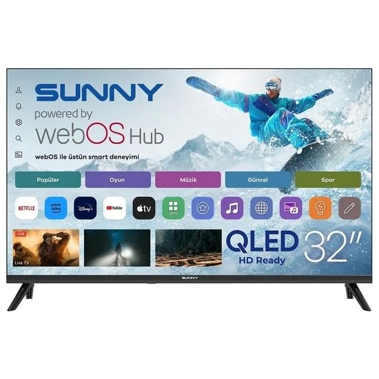 Sunny SN32QHMLN-W02  32" 82 Ekran Uydu Alıcılı HD webOS Smart QLED TV