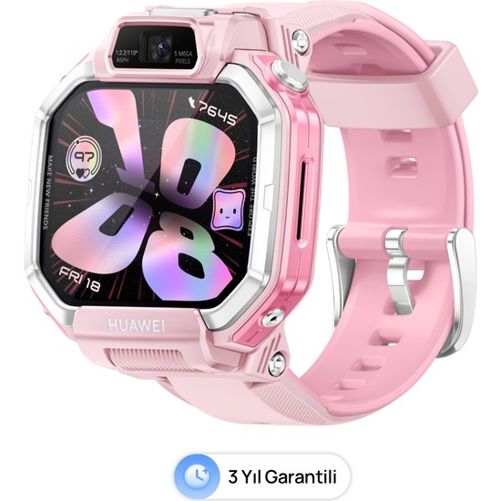 Huawei Watch Kids X1 Akıllı Çocuk Saati - Pembe, 3 yıl Garanti, 360° Dönen Çift Kamera, Hd Görüşme, Hassas Konum Takibi
