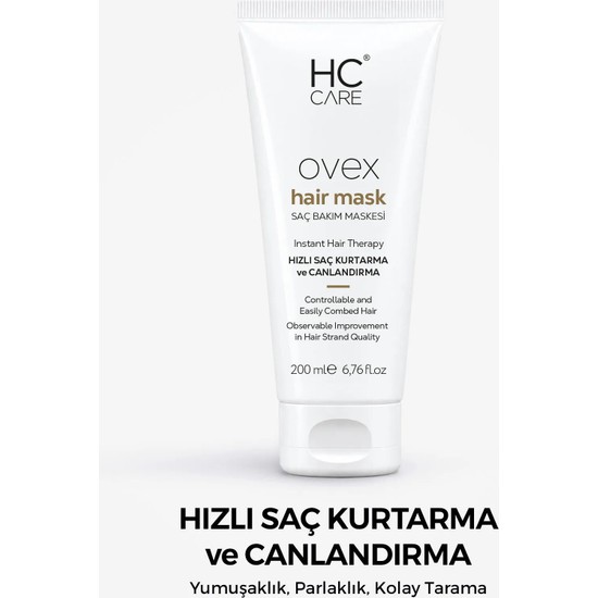 Hc Care Ovex Saç Kremi 200 ml Protein ve Hyaluronik Asit İçeren Onarıcı Canlandırıcı Tüm Saç Tipleri
