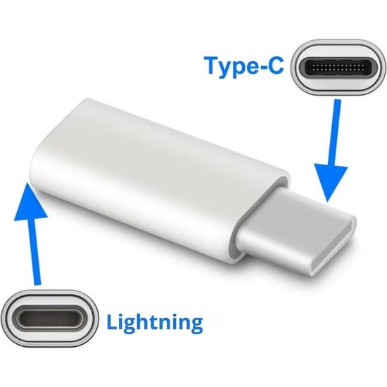 A-6004 Type-C To Lightning Şarj Data Çevirici Dönüştürücü Adaptör x 2 Adet