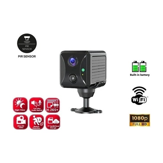 Eco Port Mini Pır Sensörlü Algılamalı Sesli Konuşmalı 1080P Hd Wifi Kamera Abc