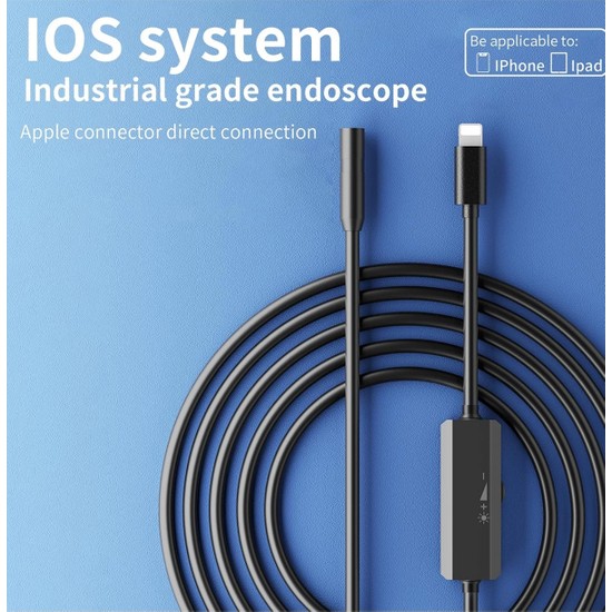 Eco Port Endoskop Yılan Video Kamera Ios Uyumlu Led’li 5 Metre 7 mm Sert Kablo 2mp Full Hd Abc