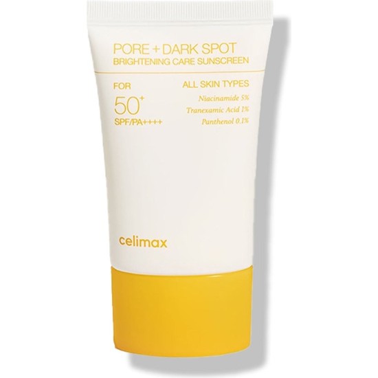 Celimax Pore+Dark Spot Brightening Care Krem Güneş Koruyucu 50ml Tüm Cilt Tipleri İçin SPF50+