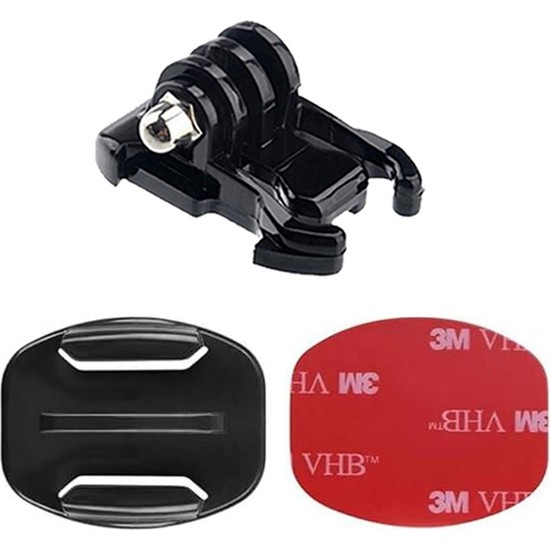 Gplus BS02YH 3 Parça Flat Zemin Düz Yüzey Hızlı Tak Aksiyon Kamera 3m Yapışkanlı Motor Kask Bağlantı Seti