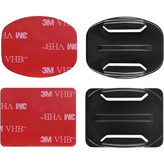 Gplus BS04KY 4 Parça Oval Eğimli Yüzey ve Flat Düz Zemin Aksiyon Kamera Uyumlu 3m Yapışkan Motor Kask Bağlantı Seti