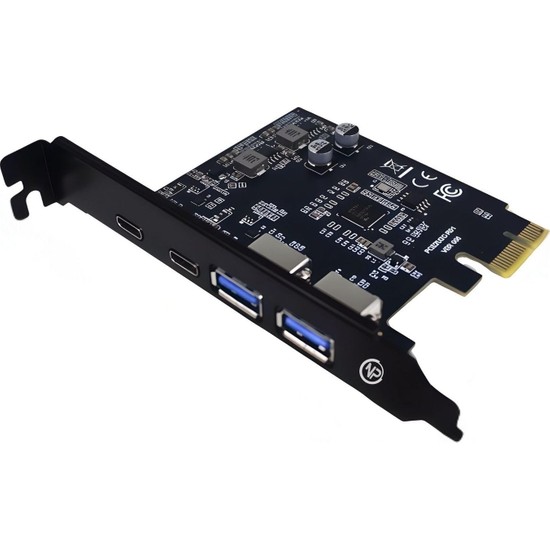 Ms 2AC 4 Portlu 2x Type-C ve 2x USB 3.0 (Usb 3.2 Gen1) 5gbps Pcı-E Genişletme Kartı