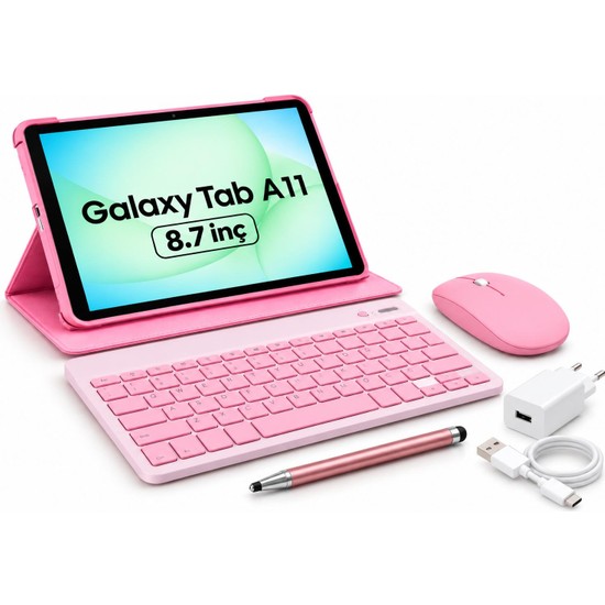 Samsung Galaxy Tab A11 4gb 64GB 8,7' Tablet+Kılıf+Klavye+Mouse+Şarj Aleti(Kalem Hediyeli)