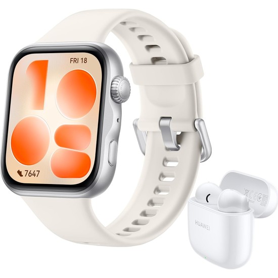 Watch Fıt 5 Akıllı Saat + Freebuds Se 2, 1.82″ Ekran, Beyaz