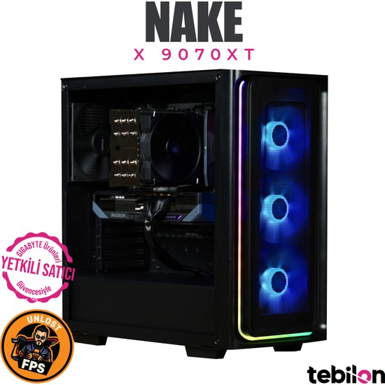 Tebilon NAKE X I AMD RYZEN 7600 I GIGABYTE Radeon RX 9070 XT GAMING OC 16GB I B840M D2H I 16GB DDR5 I 1TB SSD I OEM PAKET